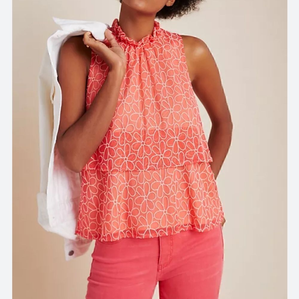 Anthropologie Sunday In Brooklyn Embroidered Floral top